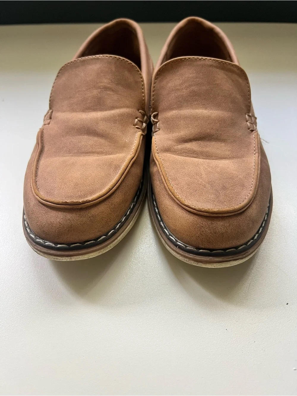 Boys Casual Tan Slip-On Loafers